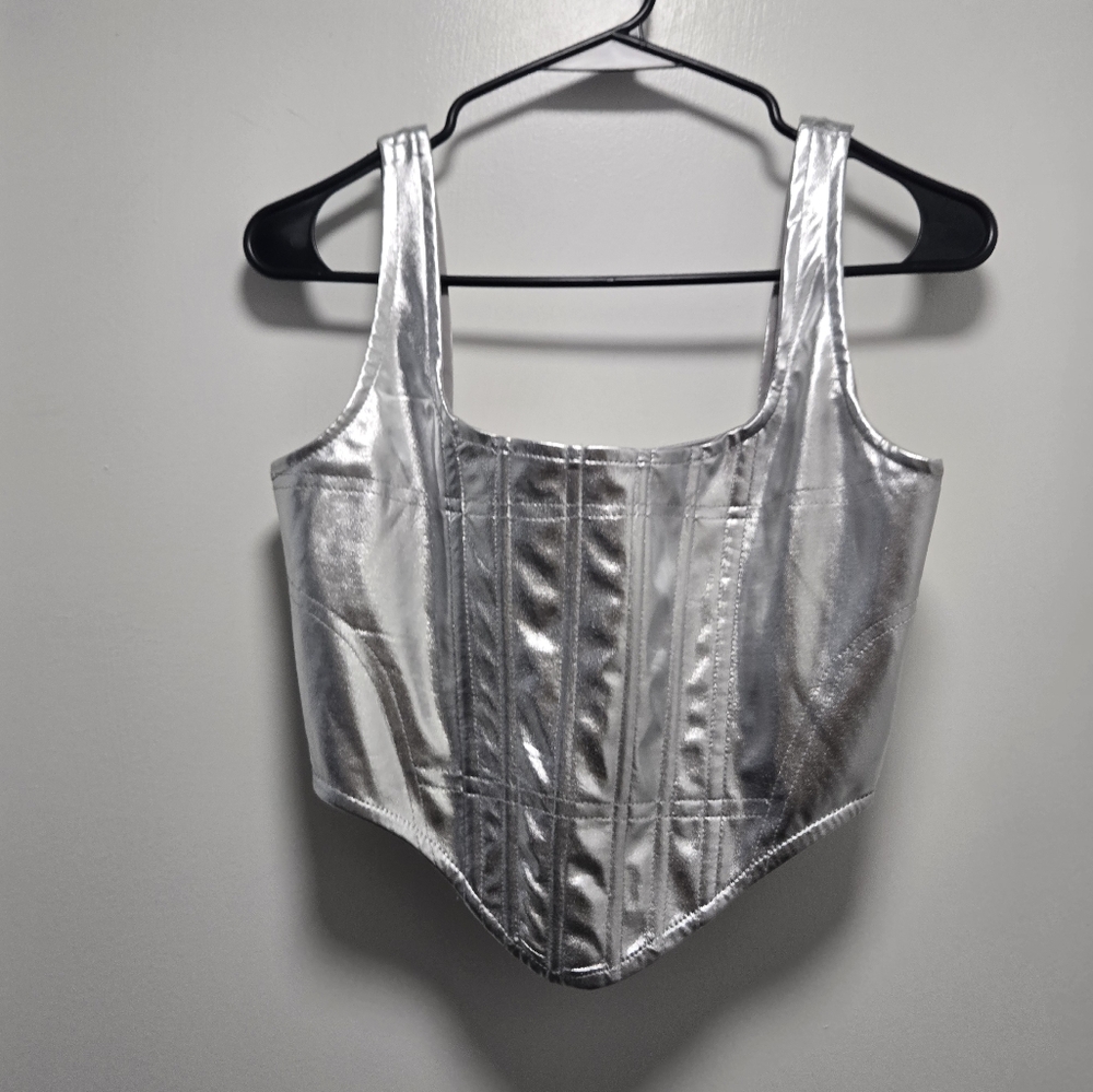 Silver Women's Corset Top
